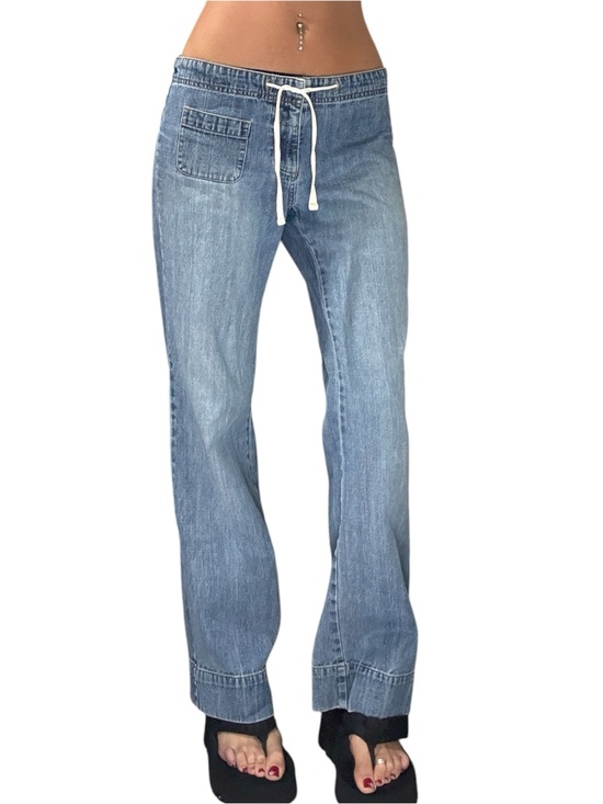 Old Navy Denim - Vintage old navy Light Blue Women's Drawstring Denim Jeans